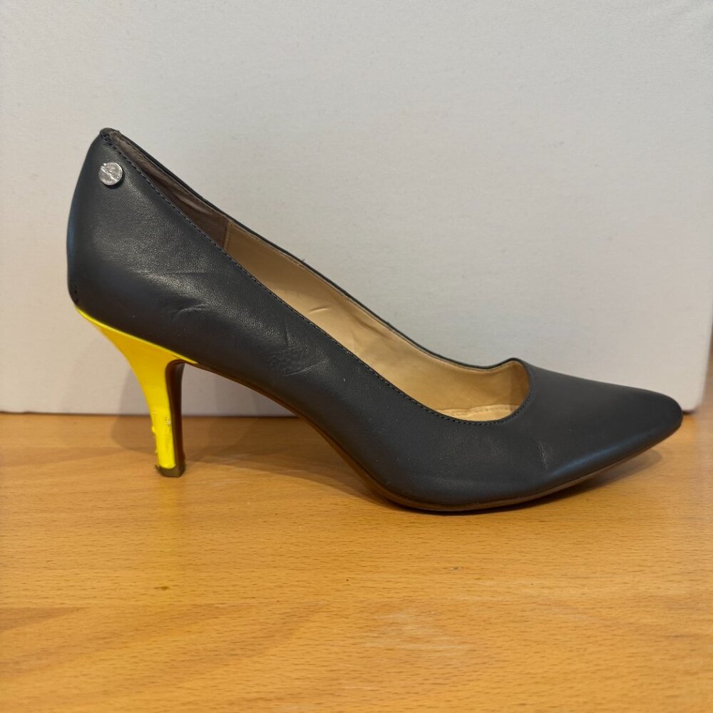 Calvin Klein Ashley Heels -sz 8.5 - gray and yellow